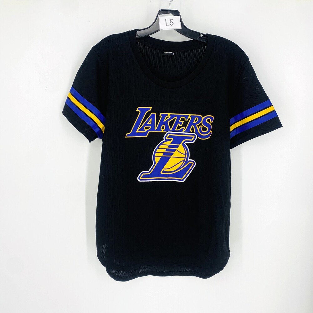 Ultra Game NBA Women’s Soft Mesh Los Angeles Mesh Lakers T-Shirt Black Size XL
